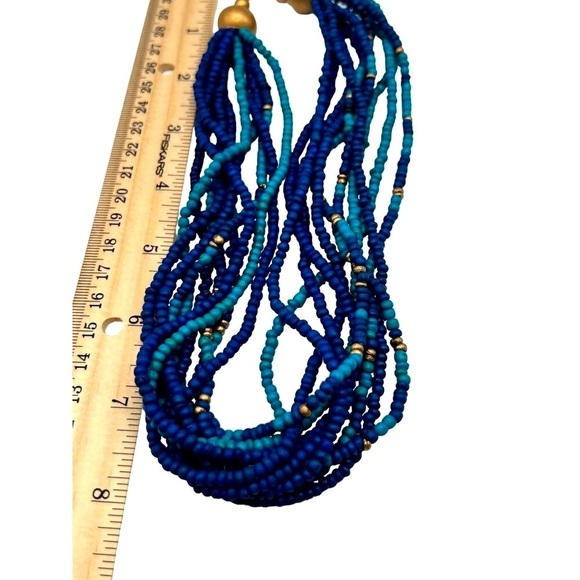 Handcrafted Multistrand Beaded Necklace & Gold-Tone Bangle Set - Picture 5 of 9